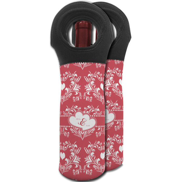 Heart Damask Wine Tote Bag - MAIN