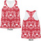 Heart Damask Womens Racerback Tank Tops - Medium - Front and Back