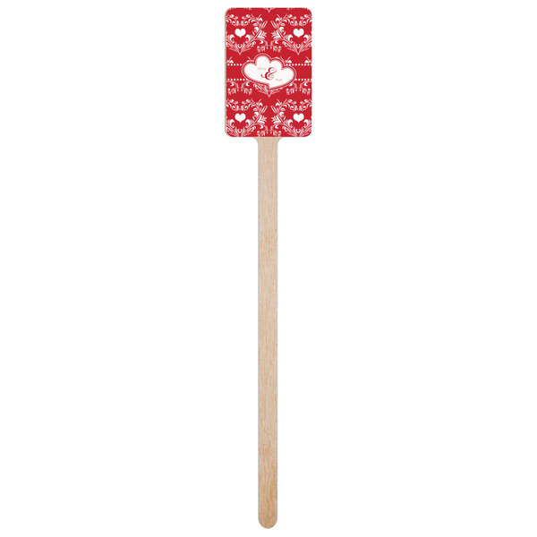 Heart Damask Wooden 6.25" Stir Stick - Rectangular - Single Stick