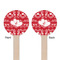 Heart Damask Wooden 6" Stir Stick - Round - Double Sided - Front & Back