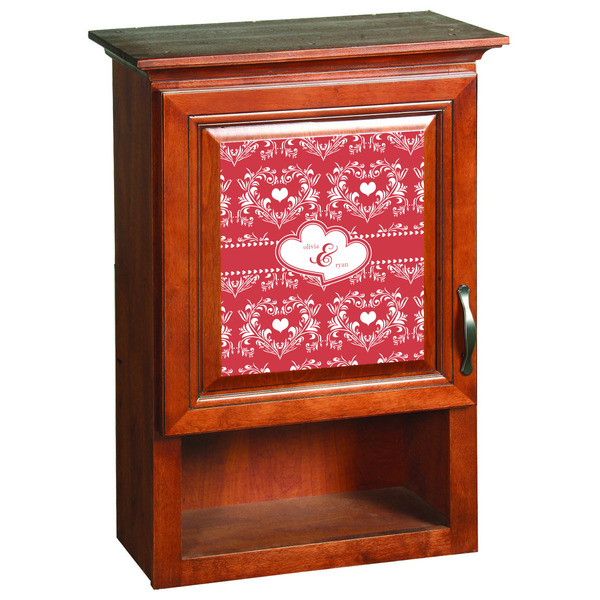Heart Damask Wooden Cabinet Decal (Medium)