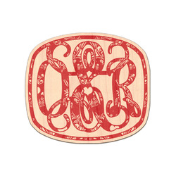 Heart Damask Genuine Maple or Cherry Wood Sticker (Personalized)