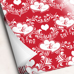 Heart Damask Wrapping Paper Sheets - Single-Sided - 20" x 28" (Personalized)