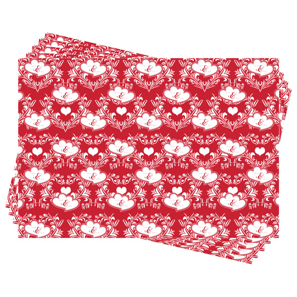 Heart Damask Wrapping Paper - Front & Back - Sheets Approval