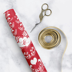 Heart Damask Wrapping Paper Roll - Small (Personalized)