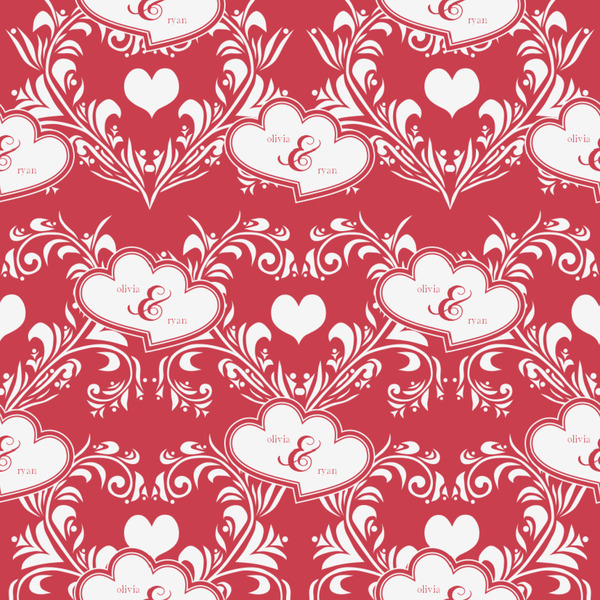 Heart Damask Wrapping Paper Square