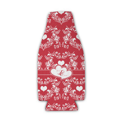 Heart Damask Zipper Bottle Cooler (Personalized)