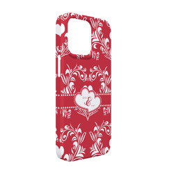 Heart Damask iPhone Case - Plastic - iPhone 13 (Personalized)