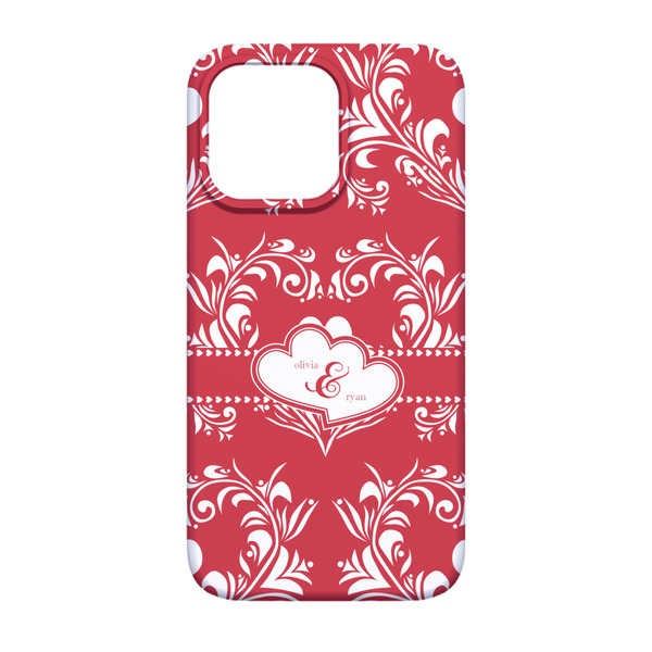 Heart Damask iPhone 13 Case - Back