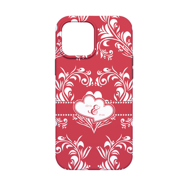Heart Damask iPhone 13 Mini Tough Case - Back