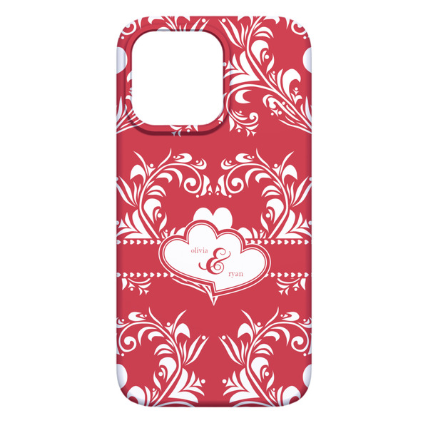 Heart Damask iPhone 13 Pro Max Case - Back