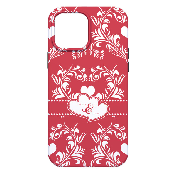 Heart Damask iPhone 13 Pro Max Tough Case - Back