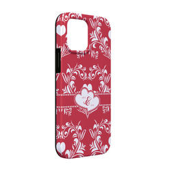 Heart Damask iPhone Case - Rubber Lined - iPhone 13 (Personalized)