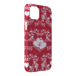 Heart Damask iPhone Case - Plastic - iPhone 14 Plus (Personalized)