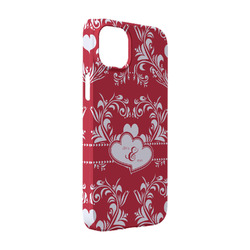 Heart Damask iPhone Case - Plastic - iPhone 14 Pro (Personalized)