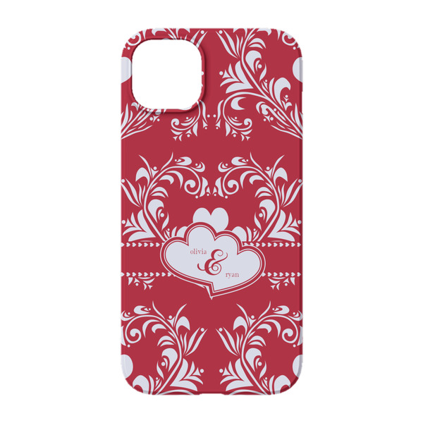 Heart Damask iPhone 14 Pro Case - Back