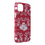 Heart Damask iPhone Case - Plastic - iPhone 14 Pro Max (Personalized)