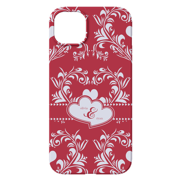 Heart Damask iPhone 14 Pro Max Case - Back
