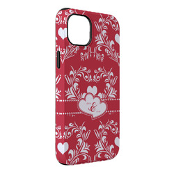 Heart Damask iPhone Case - Rubber Lined - iPhone 14 Pro Max (Personalized)