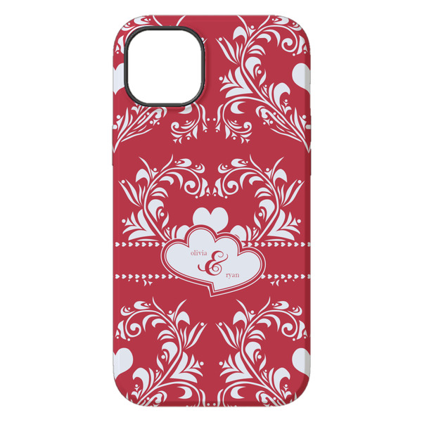 Heart Damask iPhone 14 Pro Max Tough Case - Back