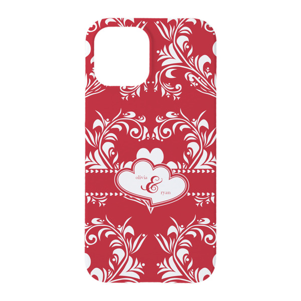 Heart Damask iPhone 15 Case - Back