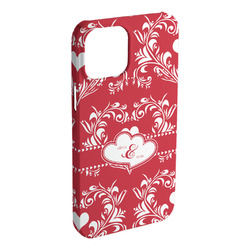 Heart Damask iPhone Case - Plastic - iPhone 15 Plus (Personalized)