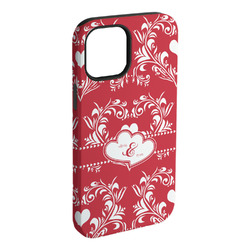 Heart Damask iPhone Case - Rubber Lined - iPhone 15 Plus (Personalized)