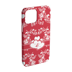 Heart Damask iPhone Case - Plastic - iPhone 15 Pro (Personalized)