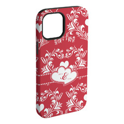 Heart Damask iPhone Case - Rubber Lined - iPhone 15 Pro Max (Personalized)