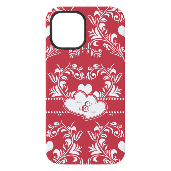 Heart Damask iPhone 15 Pro Max Tough Case - Back