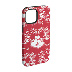 Heart Damask iPhone Case - Rubber Lined - iPhone 15 Pro (Personalized)