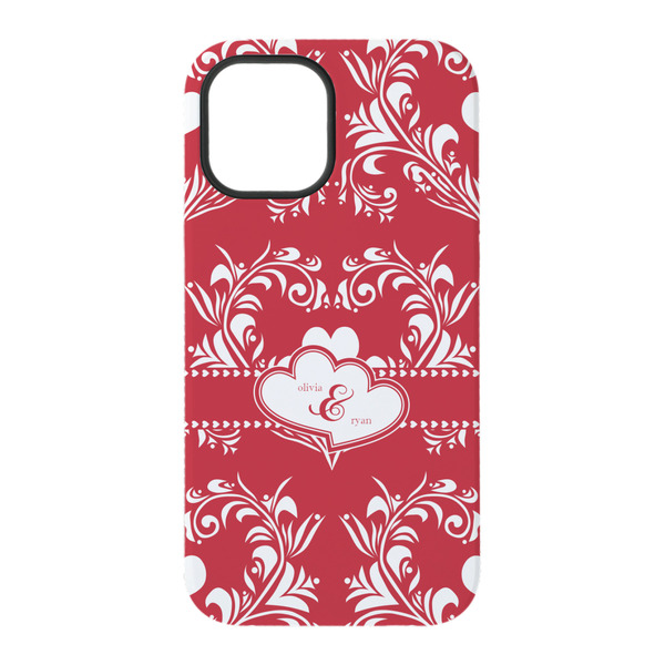 Heart Damask iPhone 15 Tough Case - Back