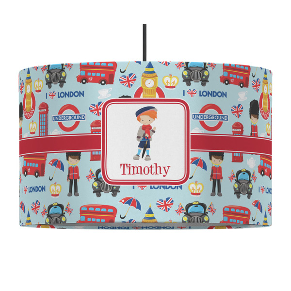 Custom London 12" Drum Pendant Lamp - Fabric (Personalized)