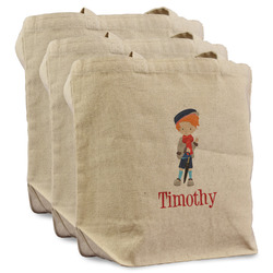 London Reusable Cotton Grocery Bags - Set of 3 (Personalized)