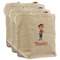 London 3 Reusable Cotton Grocery Bags - Front View