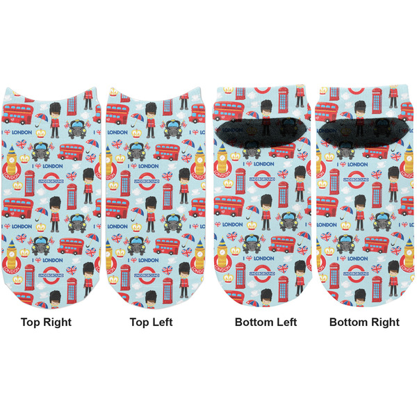 London Adult Ankle Socks - Double Pair - Front and Back - Apvl