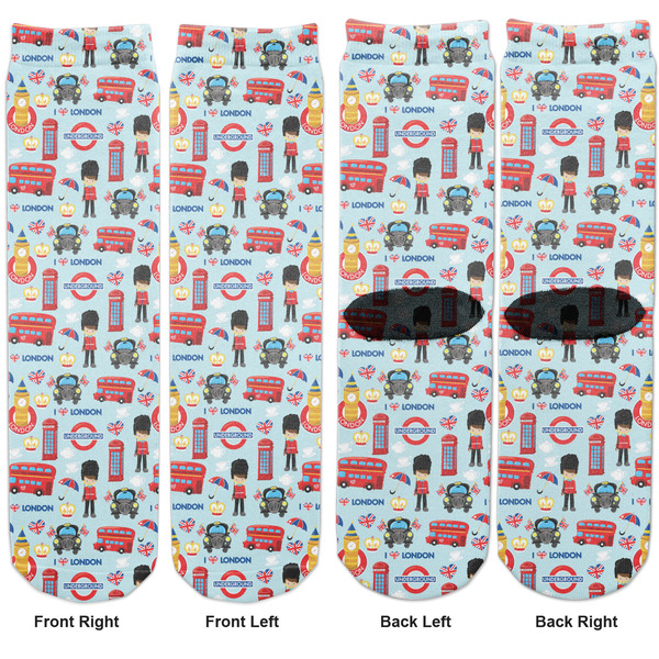 London Adult Crew Socks - Double Pair - Front and Back - Apvl