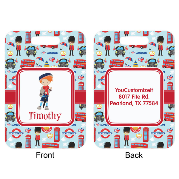 London Aluminum Luggage Tag (Front + Back)