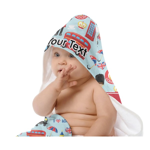 London Baby Hooded Towel on Child
