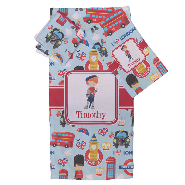 Custom London Bath Towel Set - 3 Pcs (Personalized)
