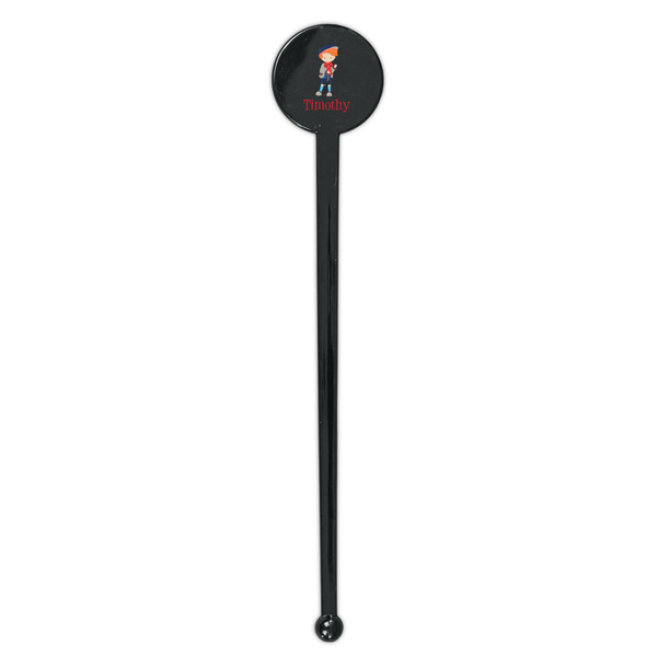 London Black Plastic 7" Stir Stick - Round - Single Stick