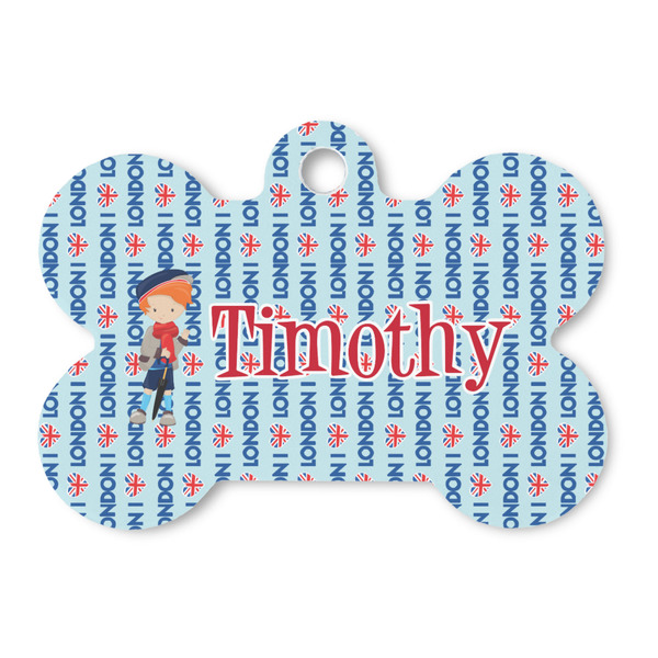 Custom London Bone Shaped Dog ID Tag - Large (Personalized)