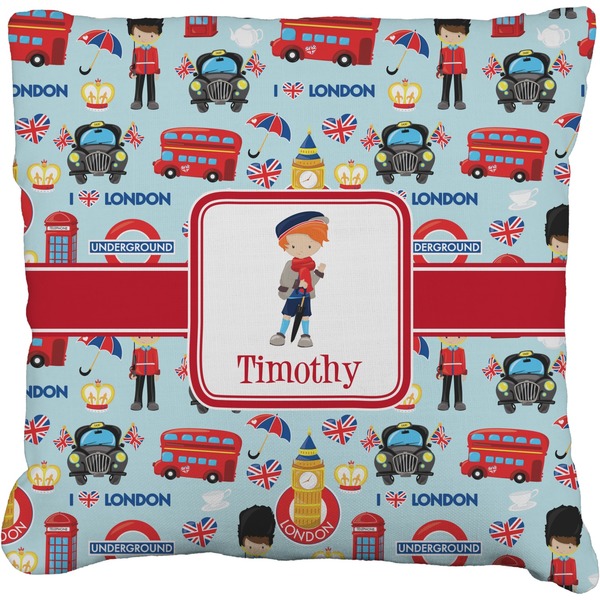 Custom London Faux-Linen Throw Pillow 20" (Personalized)