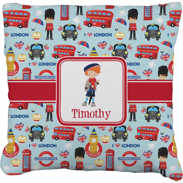 Custom London Faux-Linen Throw Pillow 26" (Personalized)