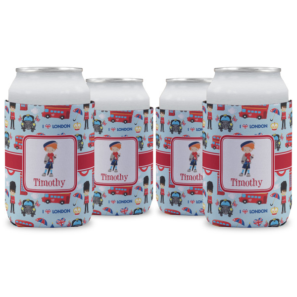 Custom London Can Cooler (12 oz) - Set of 4 w/ Name or Text