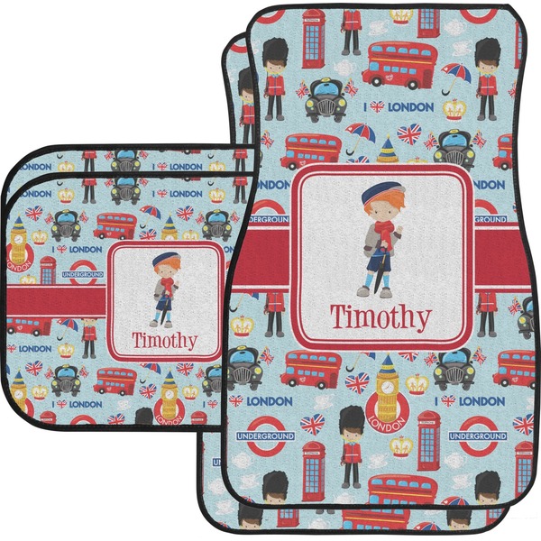 Custom London Car Floor Mats Set - 2 Front & 2 Back (Personalized)