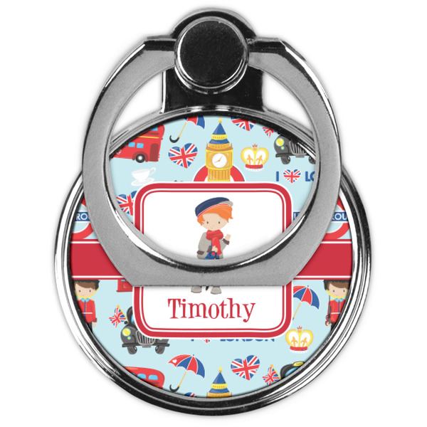 London Cell Phone Ring Stand & Holder - Front (Collapsed)