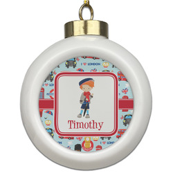 London Ceramic Ball Ornament (Personalized)