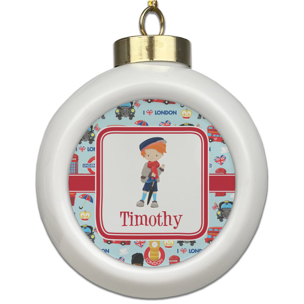 Custom London Ceramic Ball Ornament (Personalized)