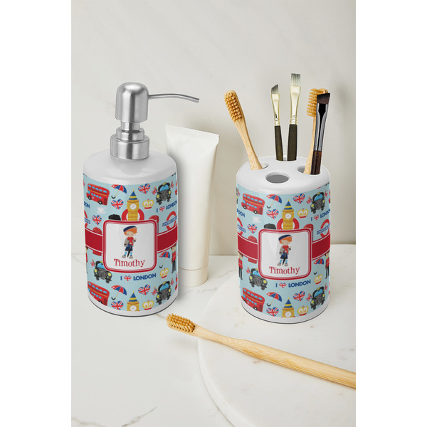 London Ceramic Bathroom Accessories - LIFESTYLE (toothbrush holder & soap dispenser)